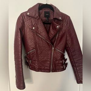Burgundy leather jacket